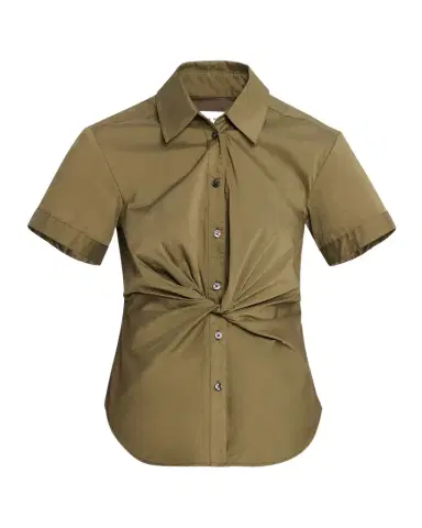 TANYA TAYLOR Oakey Short-Sleeve Twist Top | Thumbnail 1