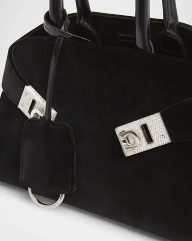 Ferragamo Hug Strass Velvet Top-Handle Bag | Thumbnail 6 Ferragamo Hug Strass Velvet Top-Handle Bag | Thumbnail 6