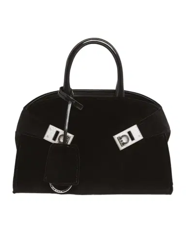 Ferragamo Hug Strass Velvet Top-Handle Bag | Thumbnail 1 Ferragamo Hug Strass Velvet Top-Handle Bag | Thumbnail 1