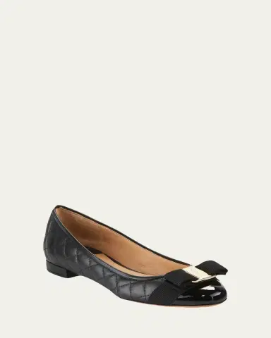 Ferragamo Varina Quilted Bow Ballet Flats | Thumbnail 4