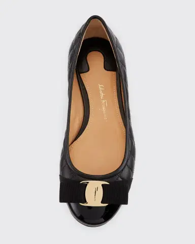 Ferragamo Varina Quilted Bow Ballet Flats | Thumbnail 5