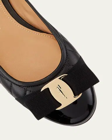 Ferragamo Varina Quilted Bow Ballet Flats | Thumbnail 6