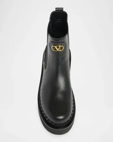 Valentino Garavani VLogo Signature Leather Beatle Chelsea Boots | Thumbnail 4 Valentino Garavani VLogo Signature Leather Beatle Chelsea Boots | Thumbnail 4