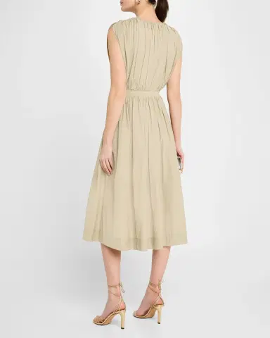 Philosophy di Lorenzo Serafini Plunging Gathered Midi Dress | Thumbnail 2 Philosophy di Lorenzo Serafini Plunging Gathered Midi Dress | Thumbnail 2
