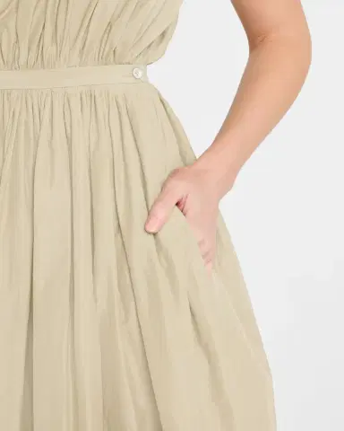 Philosophy di Lorenzo Serafini Plunging Gathered Midi Dress | Thumbnail 4 Philosophy di Lorenzo Serafini Plunging Gathered Midi Dress | Thumbnail 4