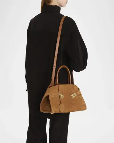 Ferragamo Hug Suede Corduroy Top-Handle Bag | Thumbnail 2