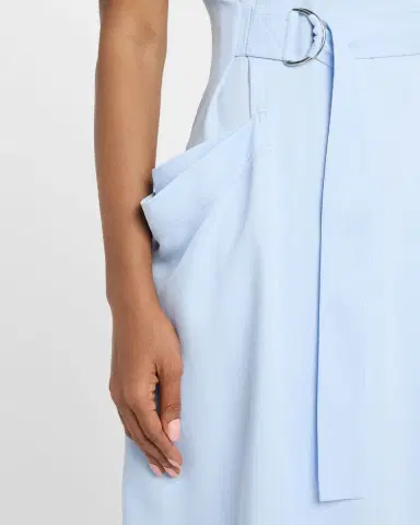 Bottega Veneta Short-Sleeve Belted Fine Twill Midi Shirtdress | Thumbnail 5 Bottega Veneta Short-Sleeve Belted Fine Twill Midi Shirtdress | Thumbnail 5