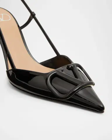 Valentino Garavani VLogo Signature Patent Leather Slingback Pumps | Thumbnail 5
