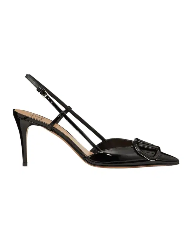 Valentino Garavani VLogo Signature Patent Leather Slingback Pumps