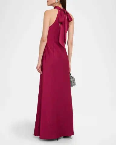 Aidan Mattox Cowl-Neck Crepe Back Satin Gown | Thumbnail 3 Aidan Mattox Cowl-Neck Crepe Back Satin Gown | Thumbnail 3