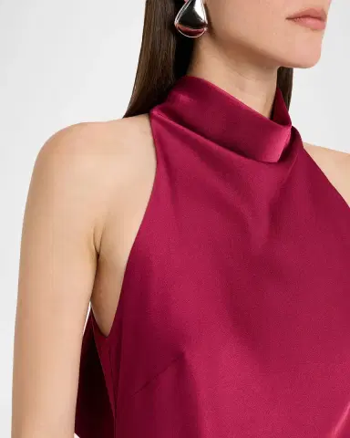 Aidan Mattox Cowl-Neck Crepe Back Satin Gown | Thumbnail 5 Aidan Mattox Cowl-Neck Crepe Back Satin Gown | Thumbnail 5
