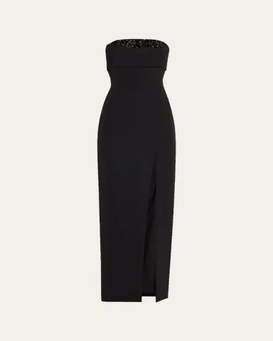 Aidan Mattox Strapless Crystal-Embellished Column Gown | Thumbnail 5