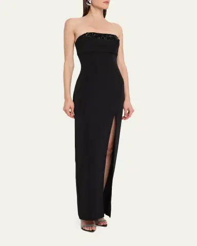 Aidan Mattox Strapless Crystal-Embellished Column Gown | Thumbnail 6