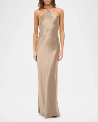 Staud Cadence Satin Maxi Dress | Thumbnail 2 Staud Cadence Satin Maxi Dress | Thumbnail 2