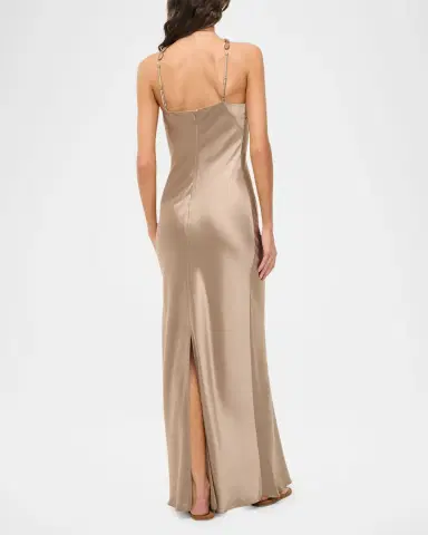 Staud Cadence Satin Maxi Dress | Thumbnail 3 Staud Cadence Satin Maxi Dress | Thumbnail 3