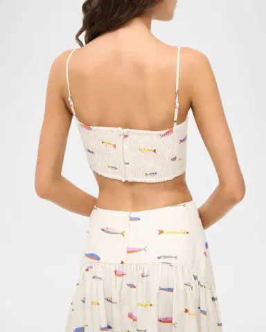 Staud Sardine Federico Linen Crop Top | Thumbnail 2 Staud Sardine Federico Linen Crop Top | Thumbnail 2