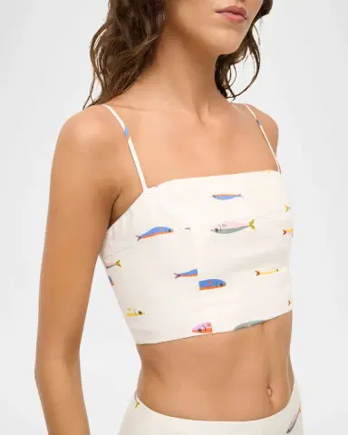 Staud Sardine Federico Linen Crop Top | Thumbnail 5 Staud Sardine Federico Linen Crop Top | Thumbnail 5