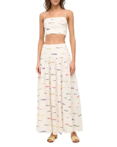 Staud Sardine Federico Linen Crop Top | Thumbnail 1 Staud Sardine Federico Linen Crop Top | Thumbnail 1