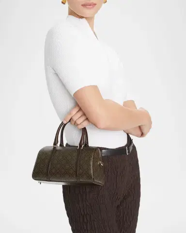Tory Burch Mini T Monogram Coated Canvas Barrel Bag | Thumbnail 2