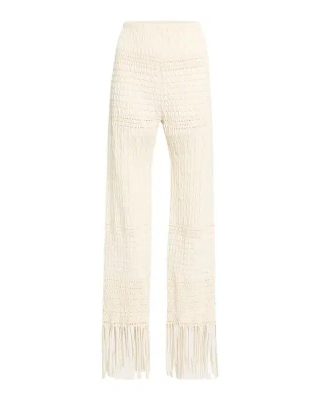 Nanushka Miciel Woven Fringe Seersucker Pants