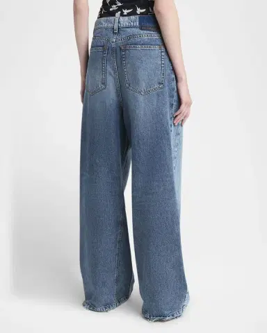 Stella McCartney Two Tonal Paneled Wide Leg Jeans | Thumbnail 2