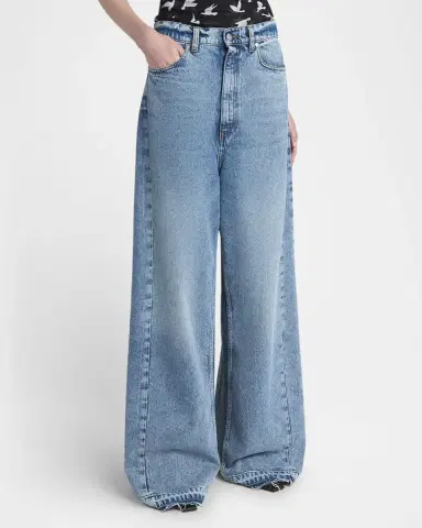 Stella McCartney Two Tonal Paneled Wide Leg Jeans | Thumbnail 3