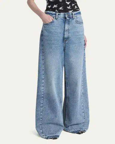 Stella McCartney Two Tonal Paneled Wide Leg Jeans | Thumbnail 8