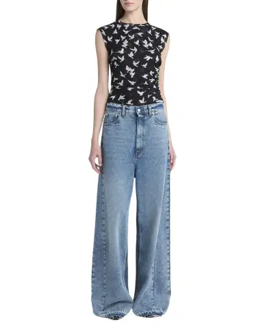 Stella McCartney Two Tonal Paneled Wide Leg Jeans | Thumbnail 1