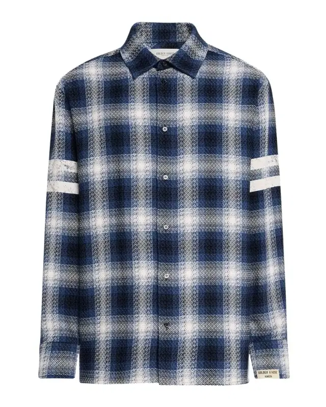 Golden Goose Men's Journey Woven Check Overshirt