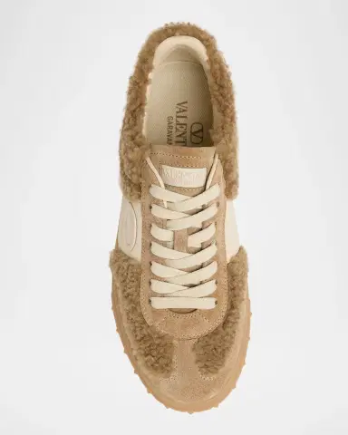 Valentino Garavani Upvillage Suede & Wool Low-Top Sneakers | Thumbnail 4