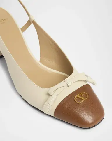 Valentino Garavani Valet Du Roi VLogo Leather Slingback Pumps | Thumbnail 4