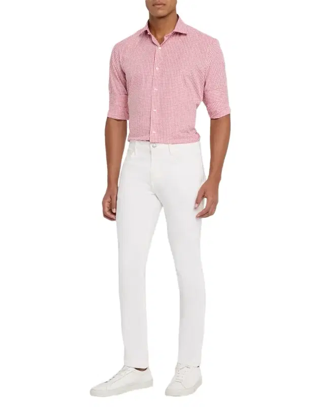 Men 's Capri Cotton Mini-Plaid Sport Shirt