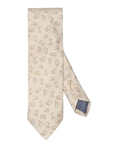 Eton Men's Paisley Silk and Linen Tie | Thumbnail 1 Eton Men's Paisley Silk and Linen Tie | Thumbnail 1