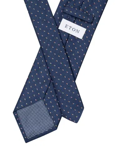 Eton Men's Pin Dot Silk and Linen Tie | Thumbnail 1