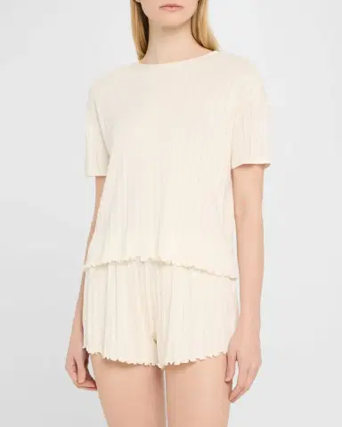 Eberjey Pointelle Short-Sleeve Tee | Thumbnail 2 Eberjey Pointelle Short-Sleeve Tee | Thumbnail 2