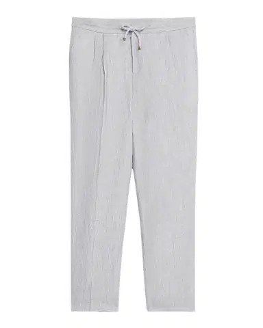 Brunello Cucinelli Men's Linen Chevron Drawstring Pants | Thumbnail 1