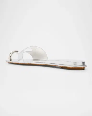 Tory Burch Pierced Metallic Toe Ring Flat Sandals | Thumbnail 3