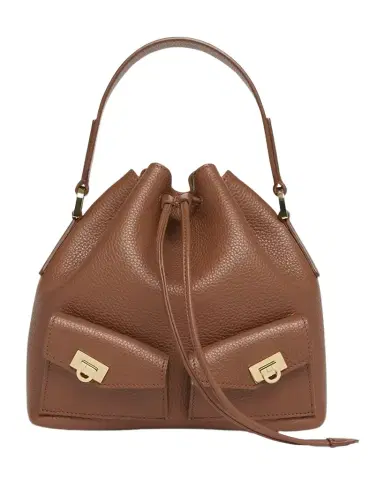 Ferragamo Harley Grainy Leather Bucket Bag | Thumbnail 1 Ferragamo Harley Grainy Leather Bucket Bag | Thumbnail 1
