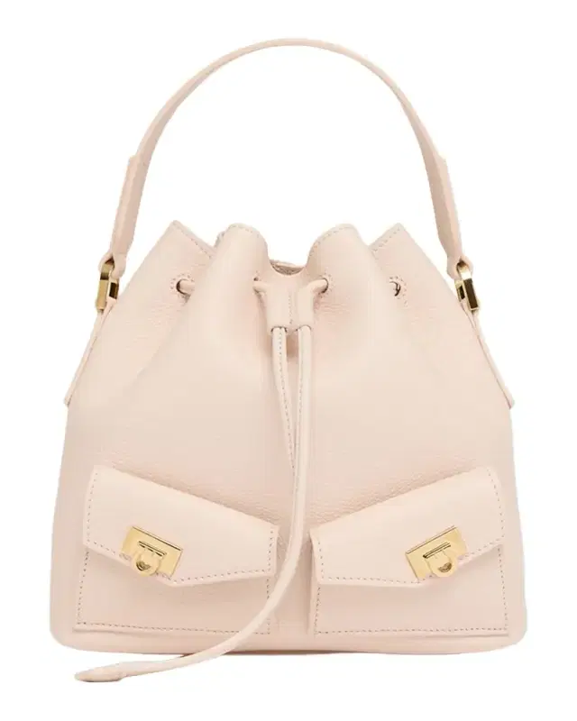 Ferragamo Harley Grainy Leather Bucket Bag
