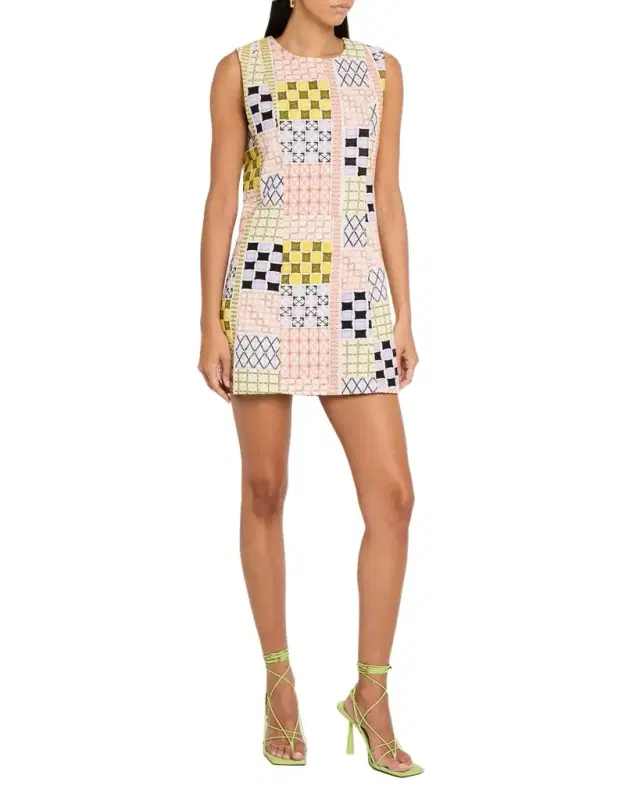 Sabrina Sleeveless Embroidered Mini Dress