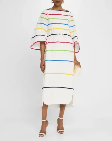 Rosie Assoulin Ribbon Striped Midi Caftan Dress | Thumbnail 2 Rosie Assoulin Ribbon Striped Midi Caftan Dress | Thumbnail 2