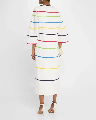 Rosie Assoulin Ribbon Striped Midi Caftan Dress | Thumbnail 3 Rosie Assoulin Ribbon Striped Midi Caftan Dress | Thumbnail 3