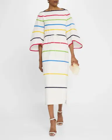Rosie Assoulin Ribbon Striped Midi Caftan Dress | Thumbnail 4 Rosie Assoulin Ribbon Striped Midi Caftan Dress | Thumbnail 4