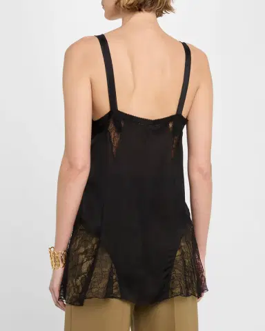 Chloé Lace-Inset Silk Cami | Thumbnail 3 Chloé Lace-Inset Silk Cami | Thumbnail 3