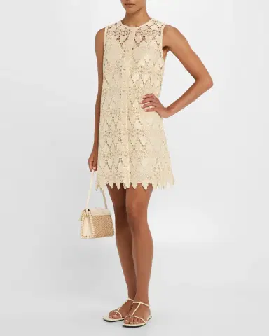 FRAME The Deco Lace Mini Dress | Thumbnail 7