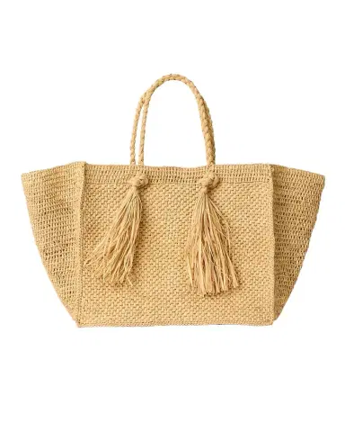 BTB Los Angeles Lucas Large Tassel Straw Tote Bag | Thumbnail 1