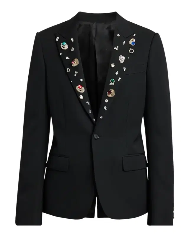 Men's Crystal Barathea Wool Reverse Jacket