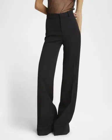 Chloé Wool Grain De Poudre Flare Trousers | Thumbnail 4 Chloé Wool Grain De Poudre Flare Trousers | Thumbnail 4