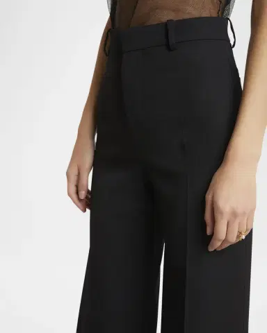 Chloé Wool Grain De Poudre Flare Trousers | Thumbnail 5 Chloé Wool Grain De Poudre Flare Trousers | Thumbnail 5