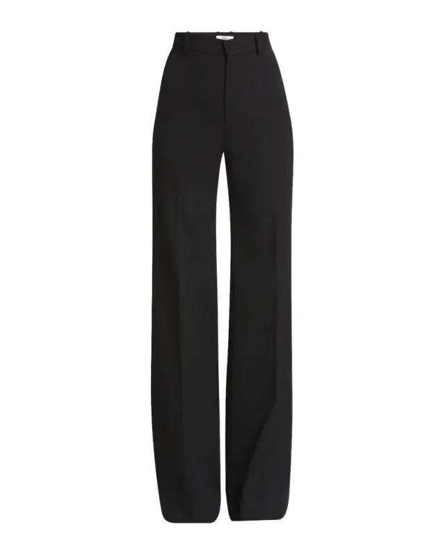 Wool Grain De Poudre Flare Trousers